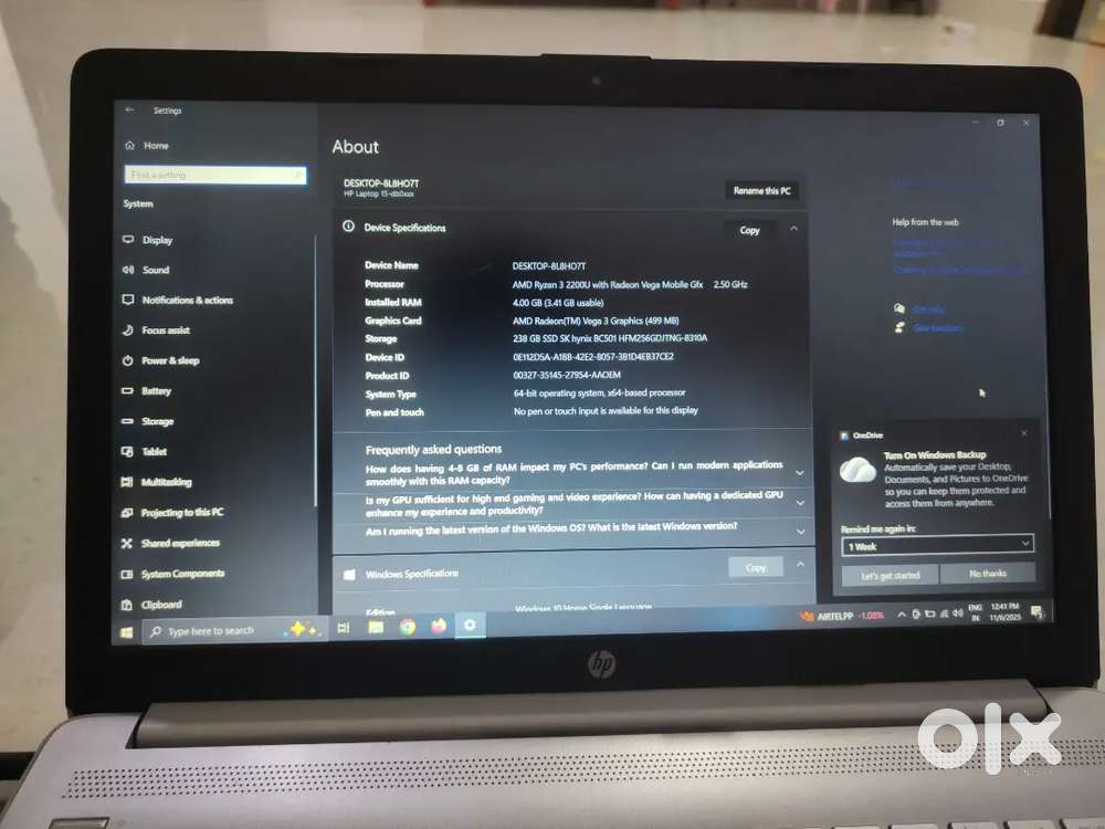 HP laptop 15 db0xxxx