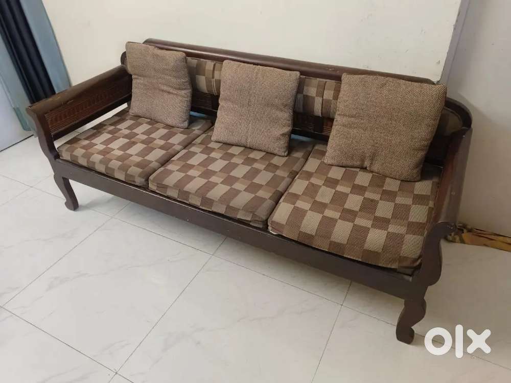 Pure Teak Wood 3-Seater Sofa