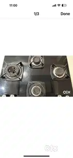 Elica built-in hob (4-burner, black glass) for sale
