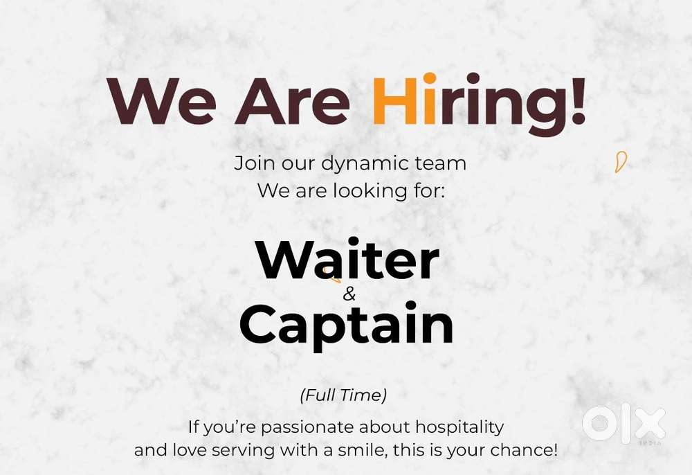 Restaurant waiter & Captian