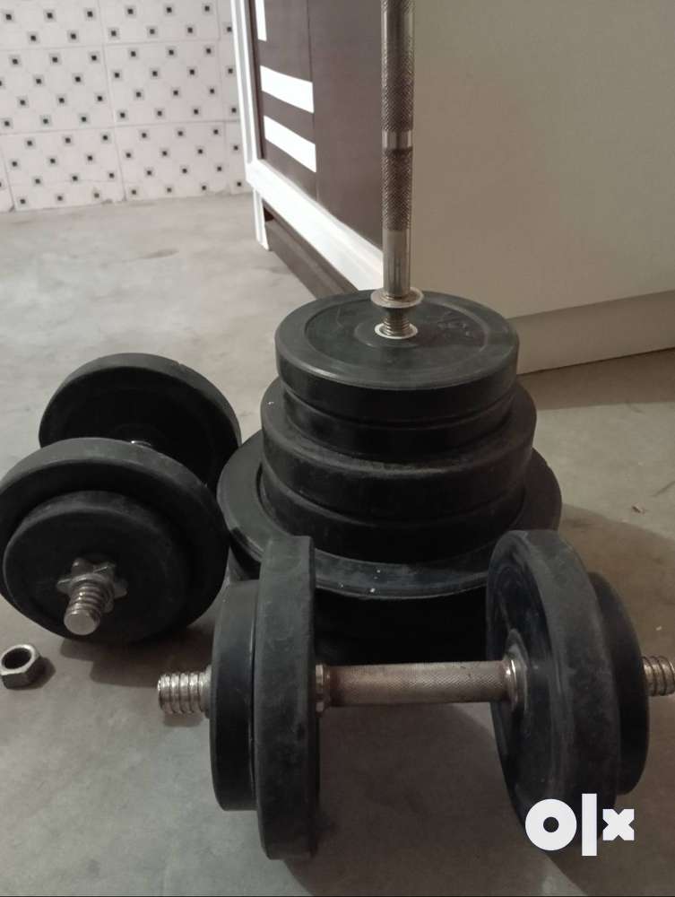 Dumbell + barbell set 60 kg