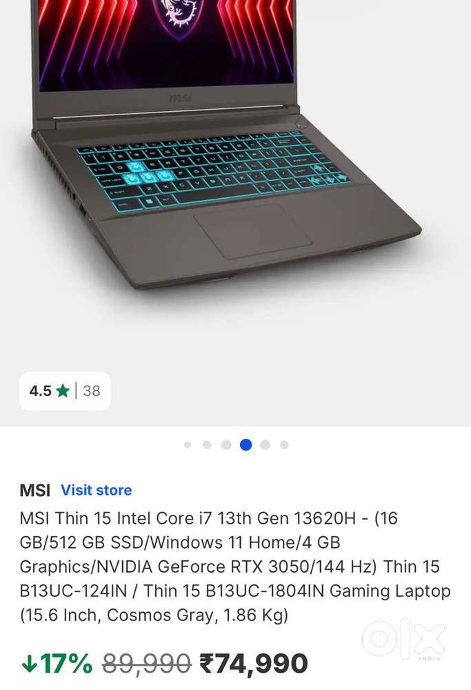 11month warranty left MSI Laptop for sell