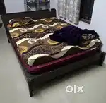 Damro queen size cot with mattress