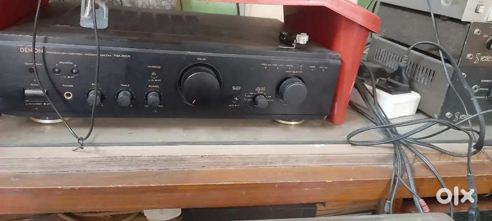 Denon amplifier and a pair of infinity speakers.