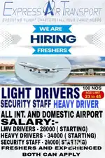 VACANCIES AVAILABLE FOR HEAVY DRIVERS LMV DRIVERS AND SECURITY STAFF