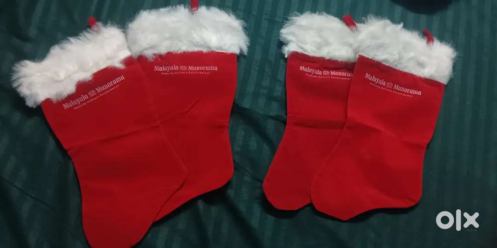 Red Christmas Santa Stockings (Pair) – Decorative Gift Socks