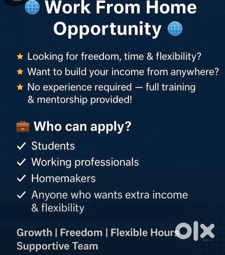 Work opportunity, 18+age, Hindi language is compulsory