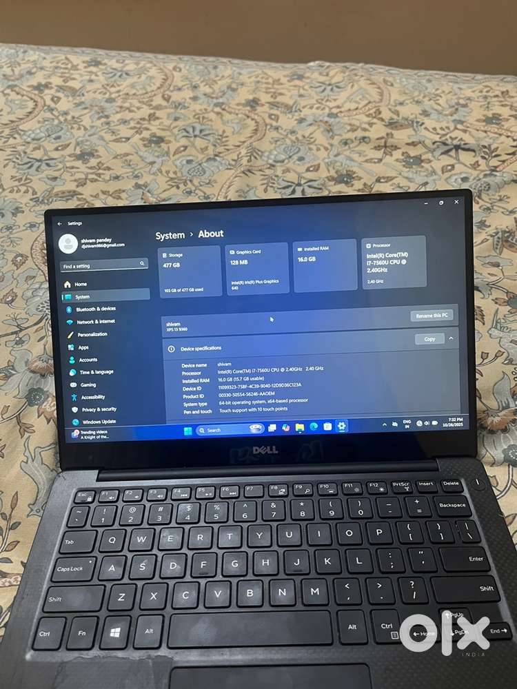 Dell i7 touch screen 16 gb ram 512 gb ssd  good conditon