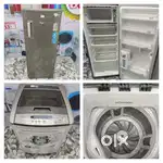 Whirlpool single door silver colour refrigerator,  onida top load W/M