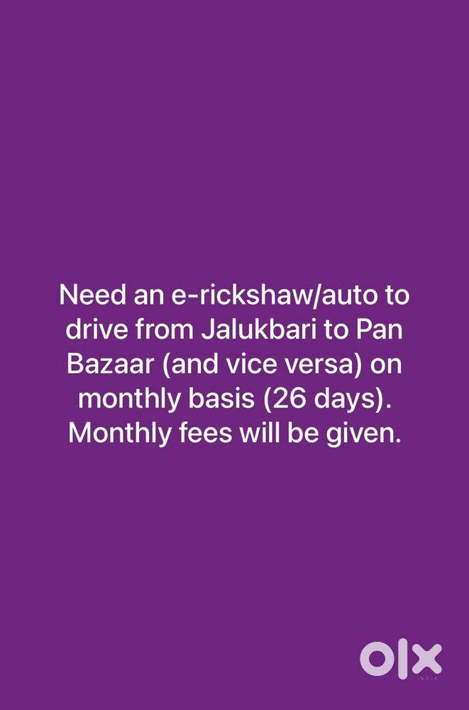 Need a autowala for monthly basis (24 days)