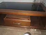 Glass wooden finish centre table