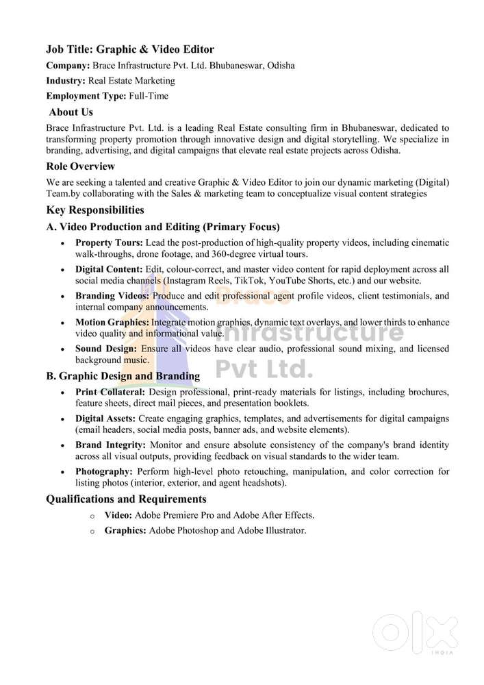 Graphic Designer cum Video Editor