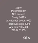 Wanted male (picker&loader) NCB ENCLAVE