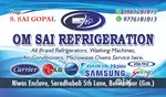 I want a AC AND TV MECHANIC for our store  OM SAI REFRIGERATION