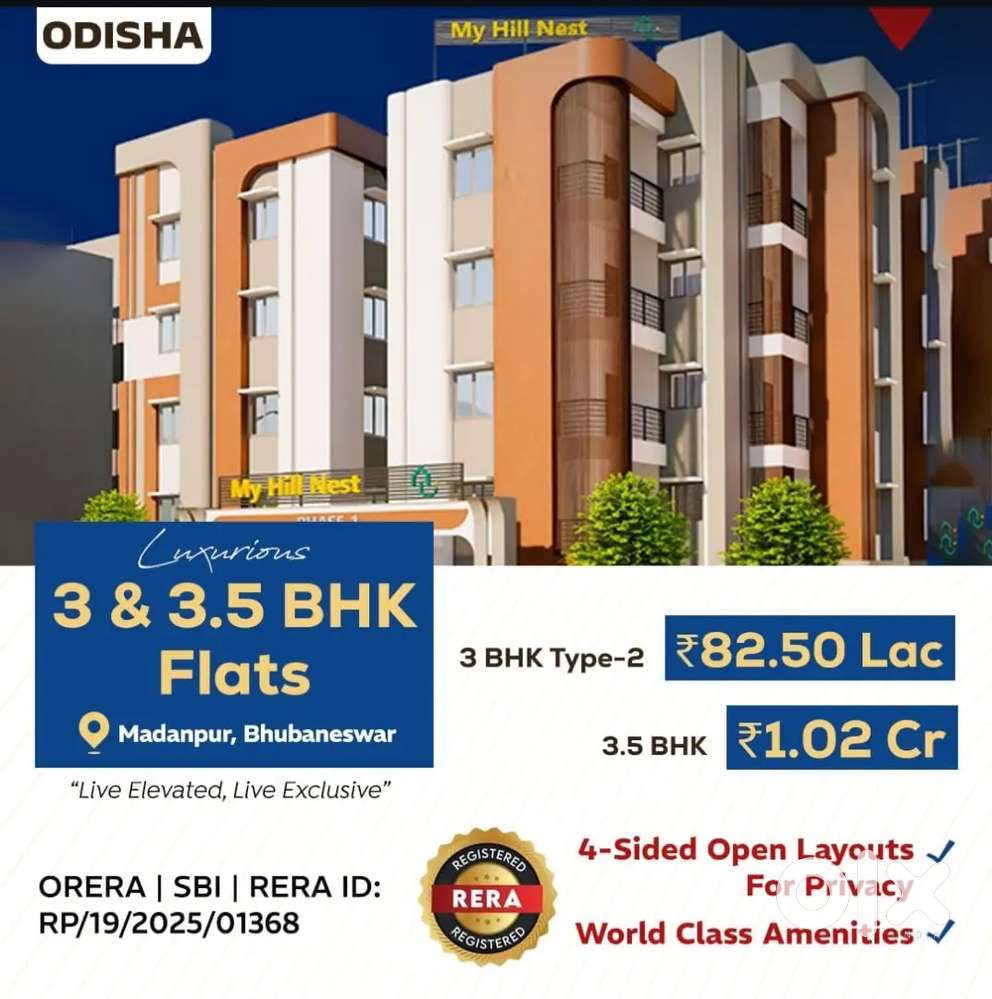 2 & 3 bhk apartment for sale in Madanpur GITA College Bhubaneswar 85L