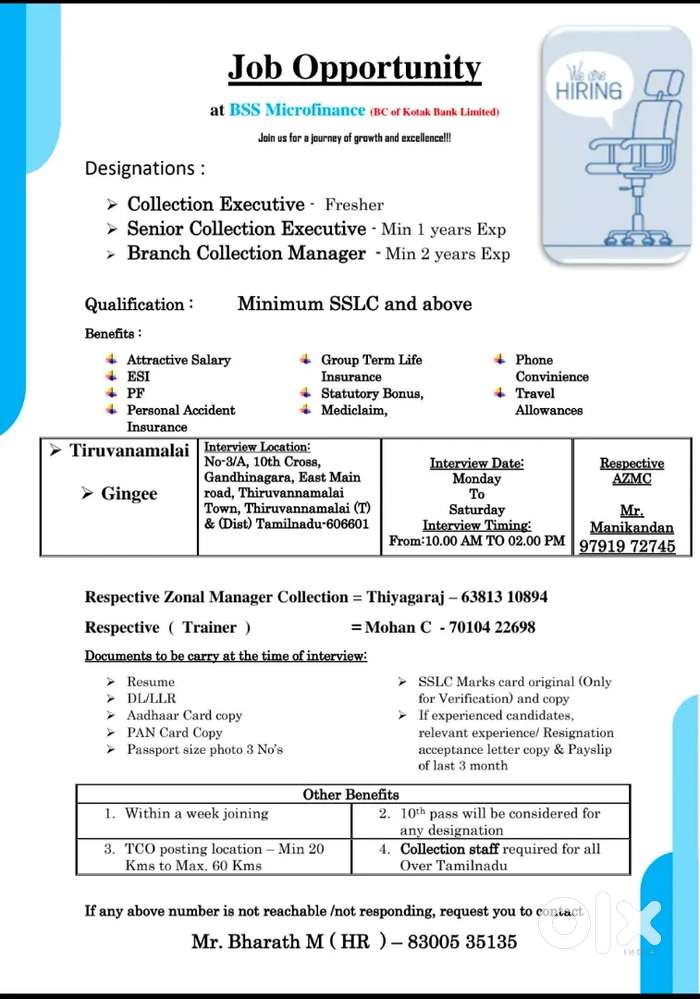 Need collection executives