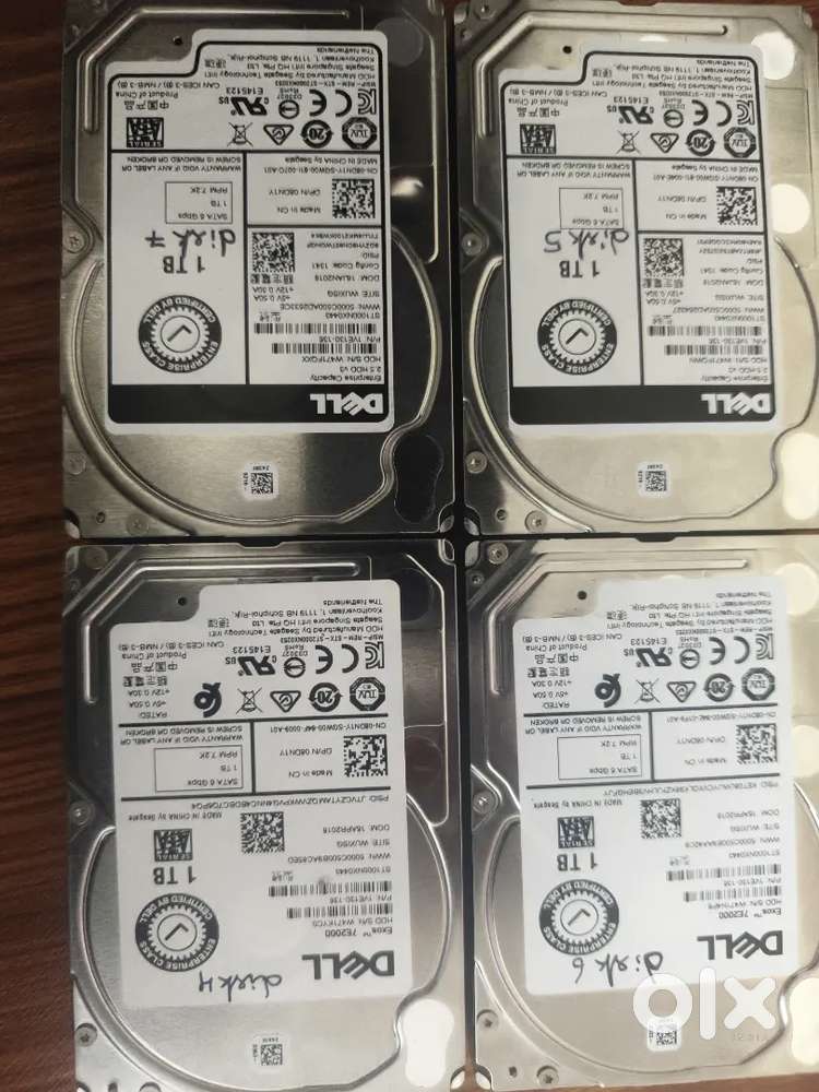 4x1TB Dell EMC SATA Hard ka