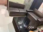 4seater sofa set with raxeen with central table