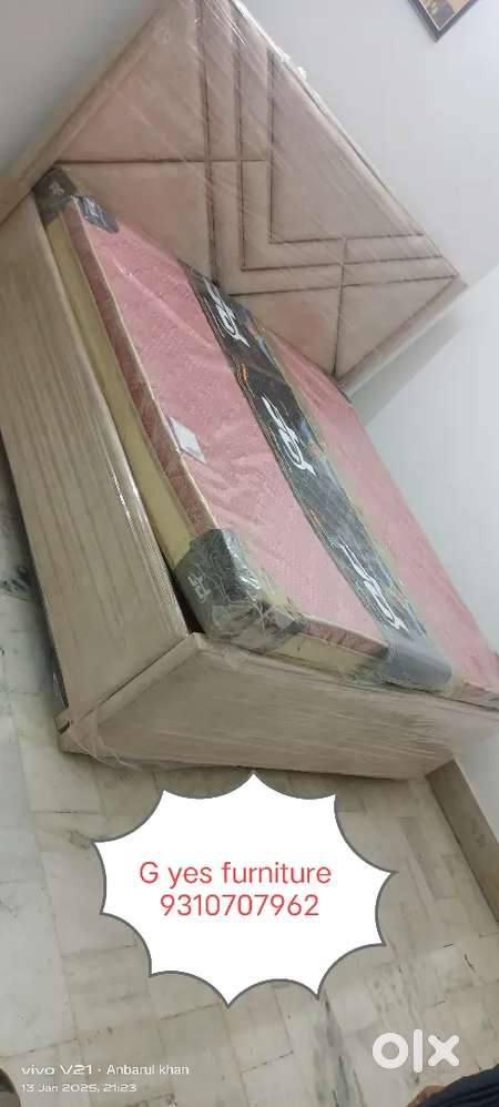 Double bed with free mattress with premium quality
