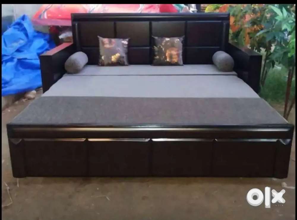 New wooden sofa cum double bed