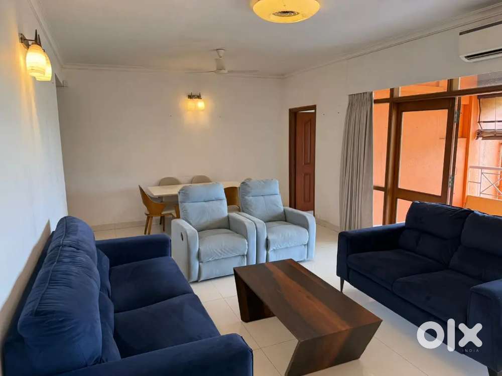 3bhk fully furnished, full sea view flat at miramar for 1 lakh