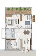 Luxurious 2BHK Flat in Full gated community in Prime locality