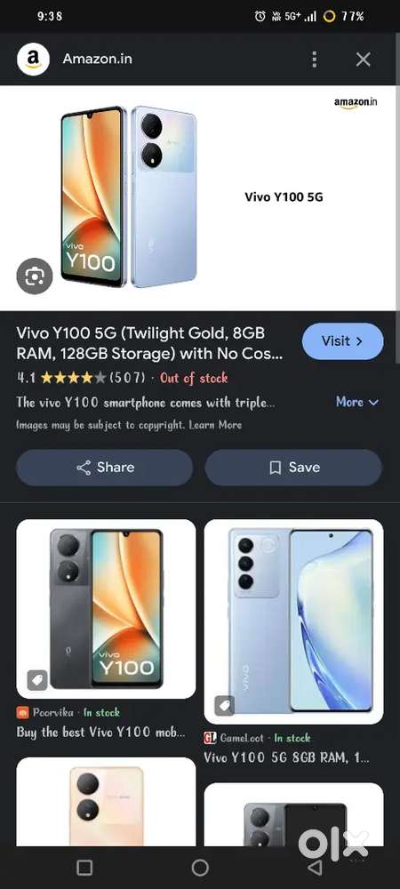 I want to sale my Vivo Y100 5g mobile 8gb ram 128gb storage