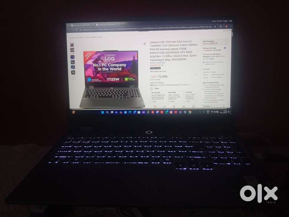 Lenovo loq i5 12450hx 16gb 512gb ssd 6gb3050