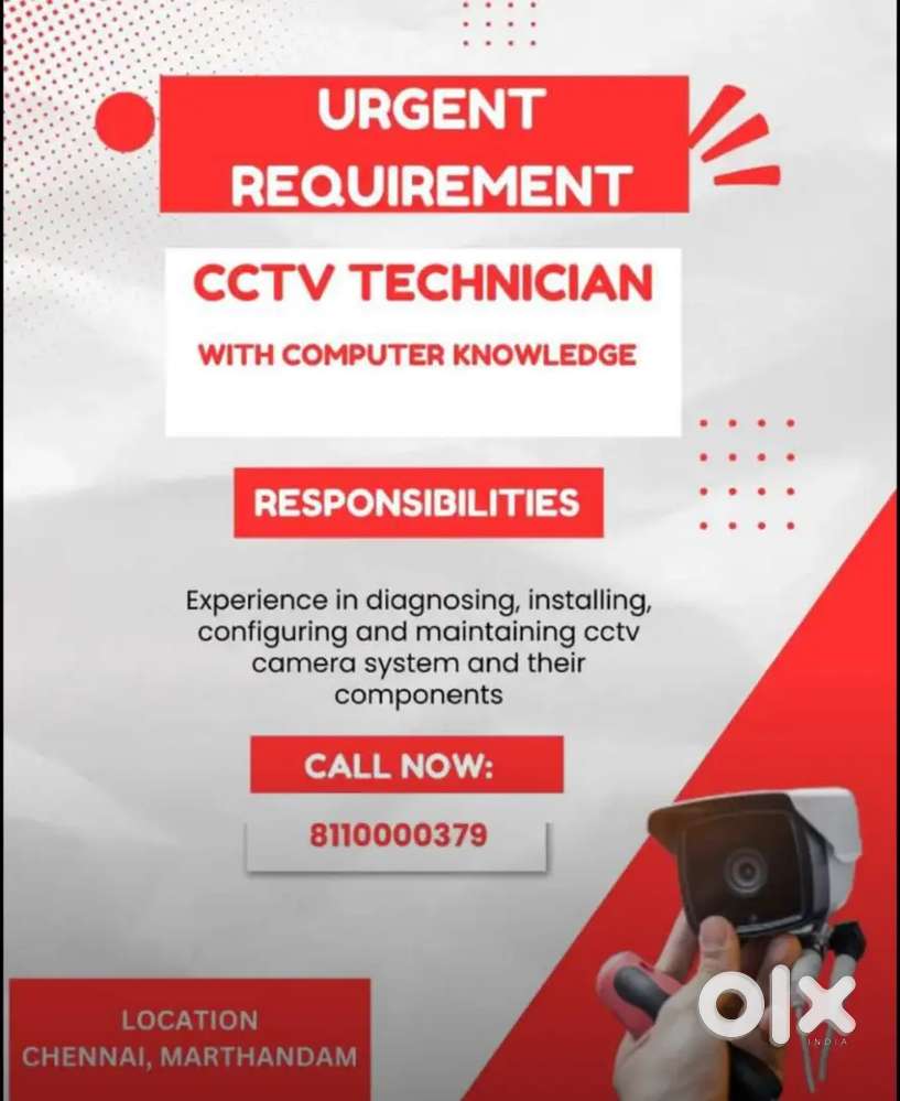 Required persons for CCTV installation and maintenance