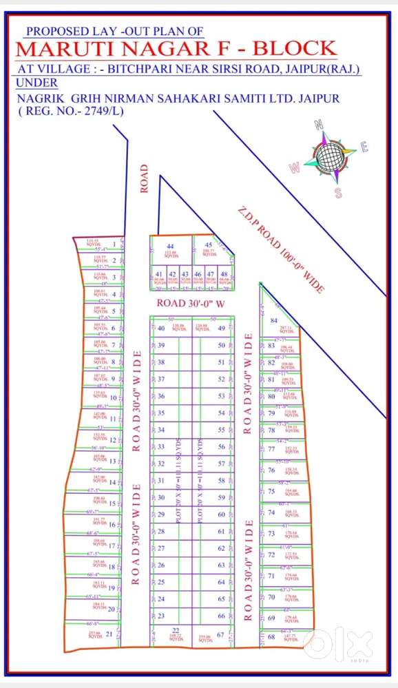 111 Sq Yard Plots in मारुति नगर F नियर सचिवालय एनक्लेव, बढ़ के बालाजी