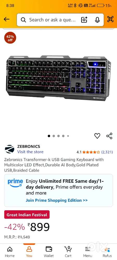 Zebronics Transformer Gaming Keyboard