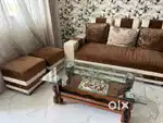 L Shaped Sofa (7 seater) + Centre Table + 2 Setty