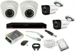 CP PLUS FULLHD 4CH DVR+ CP PLUS 2BULLET + CP PLUS 2 DOME FULL CCTV KIT