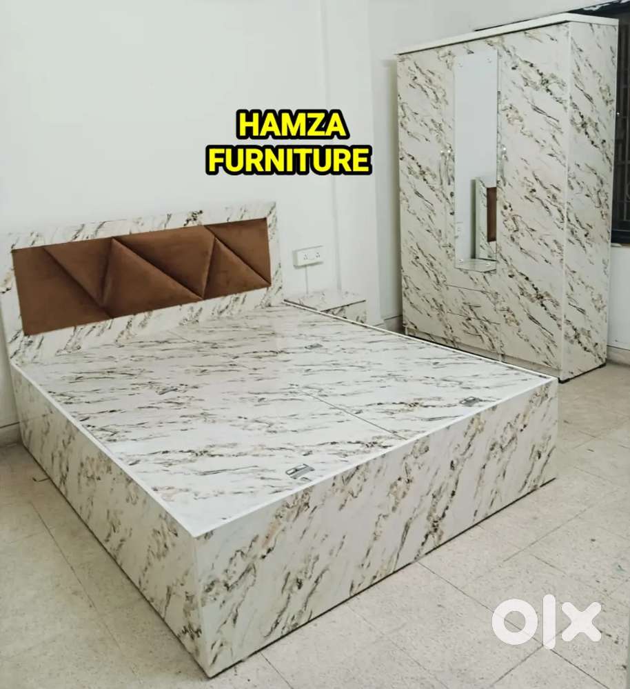 HAMZA FURNITURE NEW LOOK PARTICLE WOOD BEDROOM SET BAJAJ finance A