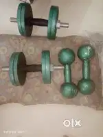 Iron Dumbbells and plate with rod (total 33kg)
