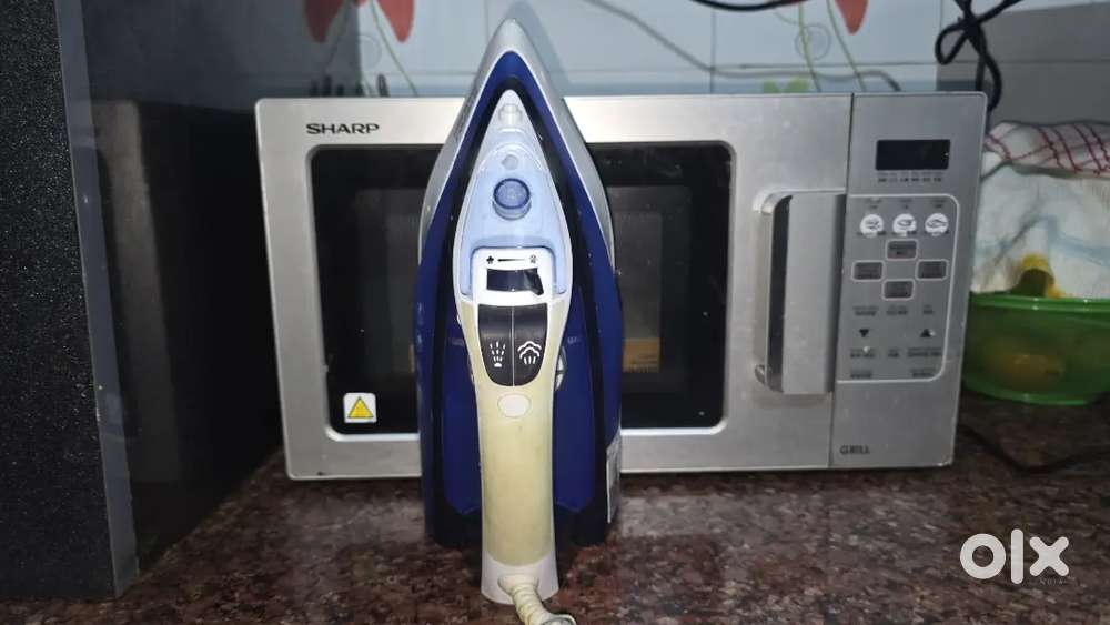 Sharp Microwave + Usha steam iron press