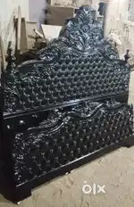 Wooden carving cot