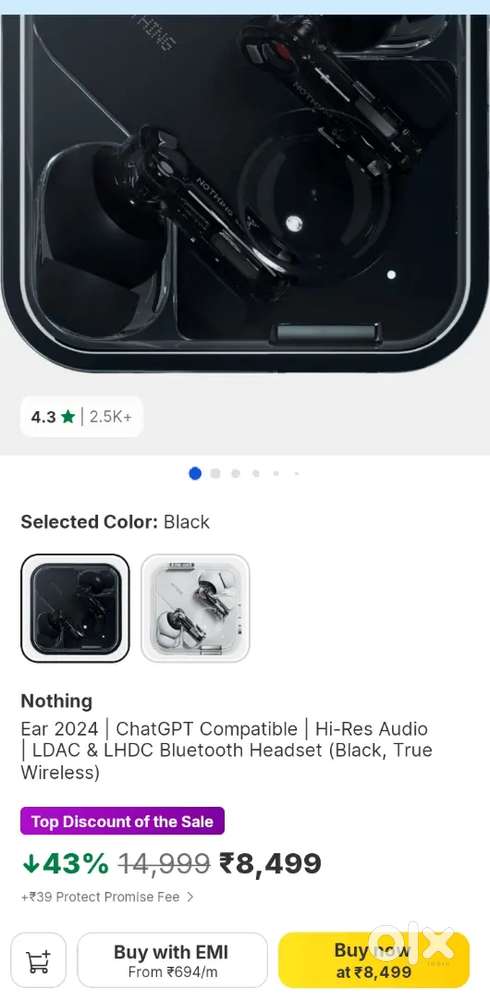 Nothing Ear TWS with 11 months warranty left