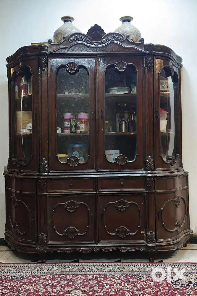 Dark Wood Cabinet And Cabinet antique finish side table