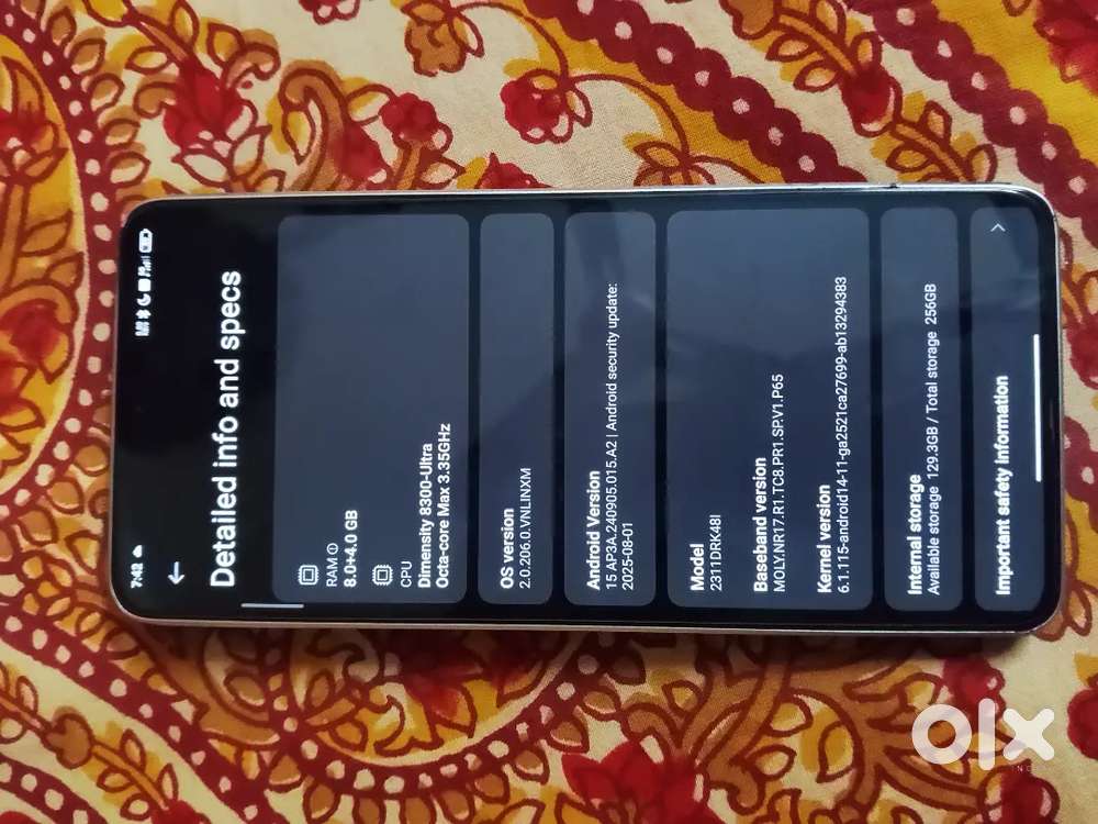 Poco x6 pro(8,256) Gray Colour,