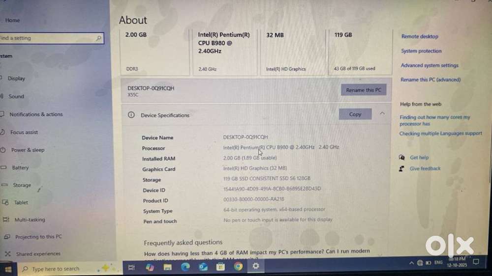 laptop at running condition