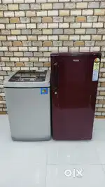 Haier 190ltrs single door fridge and LG 6.2kg maroon and silver colour