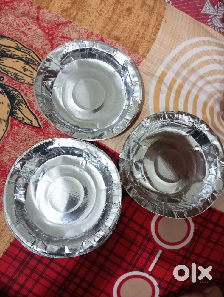 Silver paper plate, disposable plates 100 piece, (20×5)