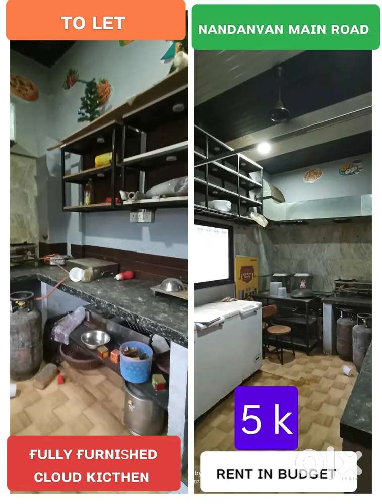 Fully Furnished Cloud kitchen& Counter space for Rent on main road