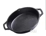 Cast iron double handle tawa