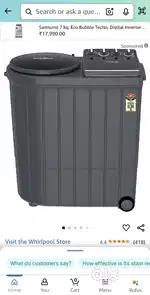 WHIRLPOOL ACE 10.5 Kg washing machine brand new  in built water heater