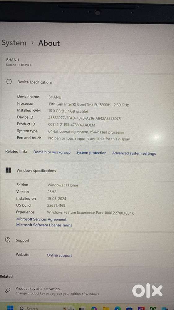 MSI 17 katana B13