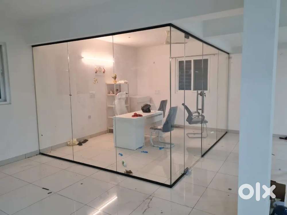 Office toughened glass partition available with complete installation