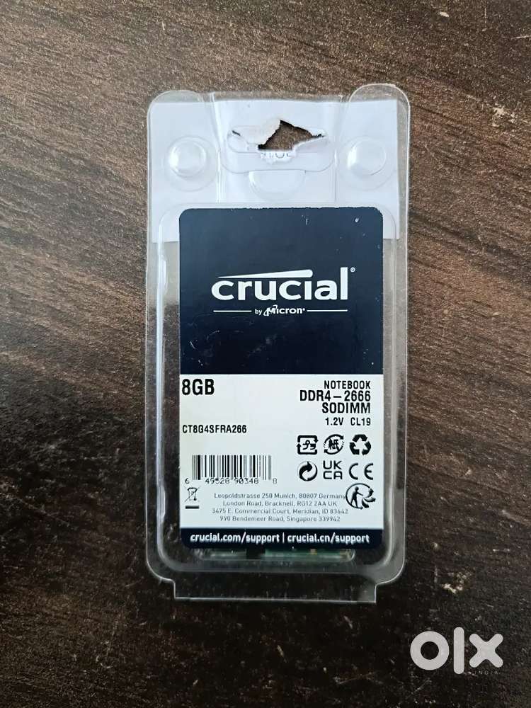 New Crucial RAM 8GB DDR4 2666 MHz