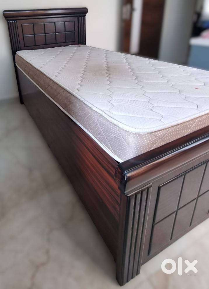 2 Custom Single Beds with Kurlon Mattresses & Storage Drawers